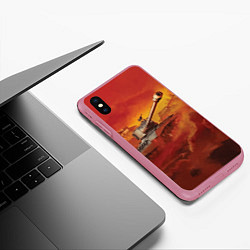 Чехол iPhone XS Max матовый Такнки, цвет: 3D-малиновый — фото 2