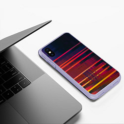 Чехол iPhone XS Max матовый Glitch of gradient, цвет: 3D-светло-сиреневый — фото 2