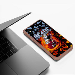 Чехол iPhone XS Max матовый ACDC, цвет: 3D-коричневый — фото 2