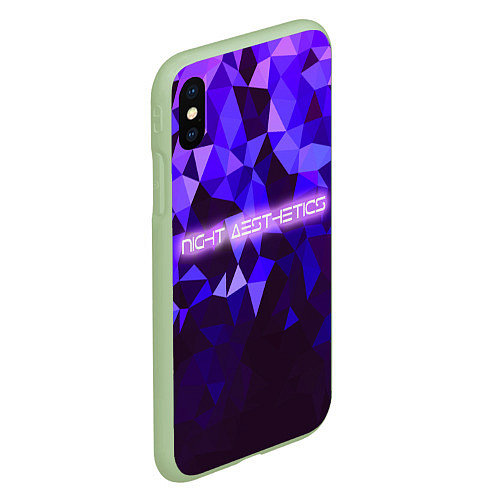 Чехол iPhone XS Max матовый Night aesthetics / 3D-Салатовый – фото 2