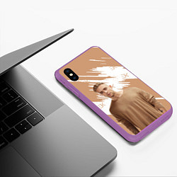 Чехол iPhone XS Max матовый Егор Крид, цвет: 3D-фиолетовый — фото 2