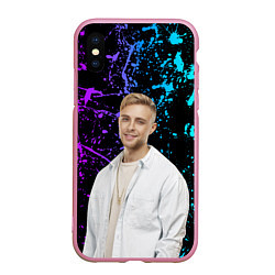 Чехол iPhone XS Max матовый Егор Крид, цвет: 3D-розовый