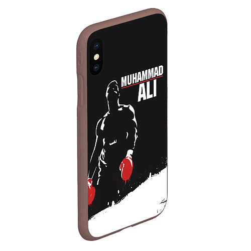 Чехол iPhone XS Max матовый Muhammad Ali / 3D-Коричневый – фото 2