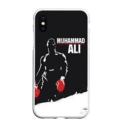 Чехол iPhone XS Max матовый Muhammad Ali, цвет: 3D-белый