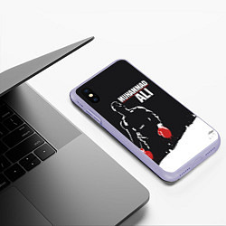 Чехол iPhone XS Max матовый Muhammad Ali, цвет: 3D-светло-сиреневый — фото 2