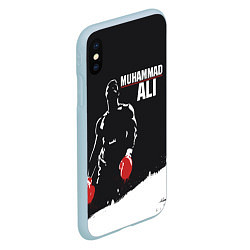 Чехол iPhone XS Max матовый Muhammad Ali, цвет: 3D-голубой — фото 2