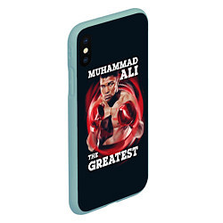 Чехол iPhone XS Max матовый Muhammad Ali, цвет: 3D-мятный — фото 2