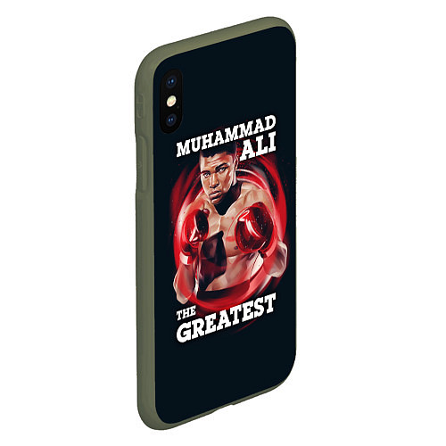 Чехол iPhone XS Max матовый Muhammad Ali / 3D-Темно-зеленый – фото 2