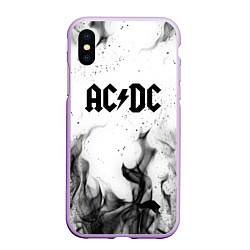 Чехол iPhone XS Max матовый ACDC, цвет: 3D-сиреневый