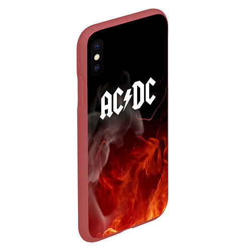 Чехол iPhone XS Max матовый AC DC / 3D-Красный – фото 2