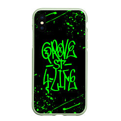 Чехол iPhone XS Max матовый GROVE STREET GTA, цвет: 3D-салатовый