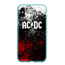 Чехол iPhone XS Max матовый AC DC, цвет: 3D-мятный