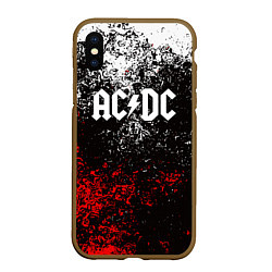 Чехол iPhone XS Max матовый AC DC, цвет: 3D-коричневый
