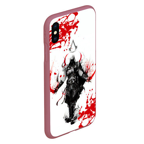 Чехол iPhone XS Max матовый Assassins Creed / 3D-Малиновый – фото 2