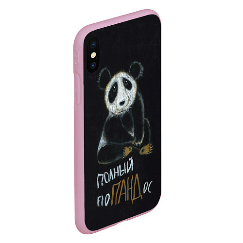 Чехол iPhone XS Max матовый Полный поПАНДос / 3D-Розовый – фото 2