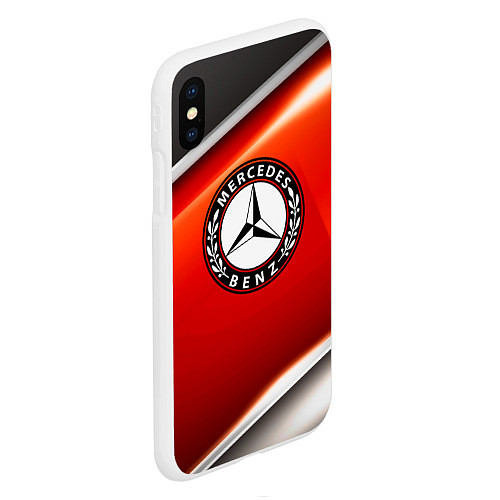 Чехол iPhone XS Max матовый MERCEDES-BENZ / 3D-Белый – фото 2