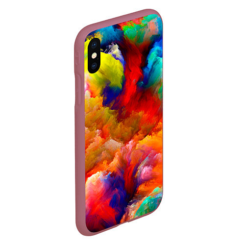 Чехол iPhone XS Max матовый Битва красок / 3D-Малиновый – фото 2