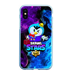 Чехол iPhone XS Max матовый BRAWL STARS MRP, цвет: 3D-голубой