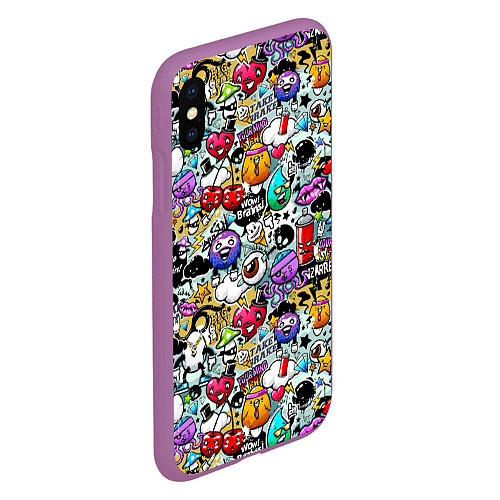 Чехол iPhone XS Max матовый Stickerboom / 3D-Фиолетовый – фото 2