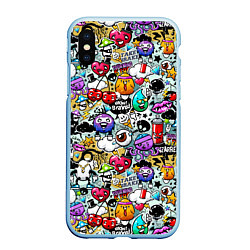 Чехол iPhone XS Max матовый Stickerboom, цвет: 3D-голубой