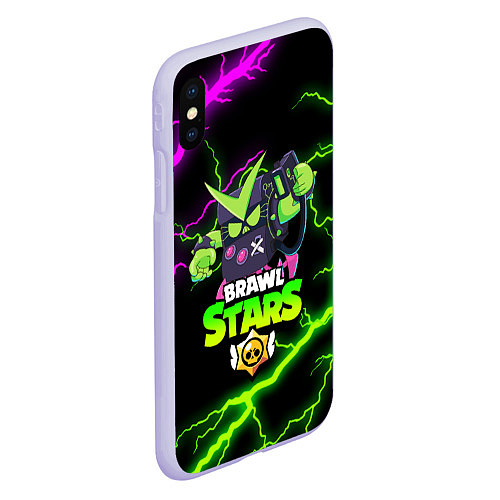 Чехол iPhone XS Max матовый BRAWL STARS VIRUS 8-BIT / 3D-Светло-сиреневый – фото 2