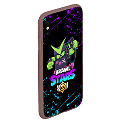 Чехол iPhone XS Max матовый BRAWL STARS VIRUS 8-BIT, цвет: 3D-коричневый — фото 2