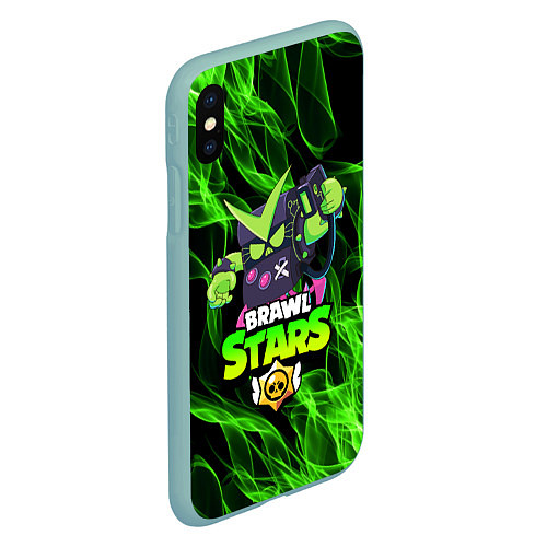 Чехол iPhone XS Max матовый BRAWL STARS VIRUS 8-BIT / 3D-Мятный – фото 2