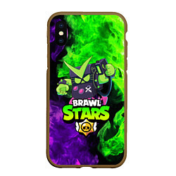 Чехол iPhone XS Max матовый BRAWL STARS VIRUS 8-BIT, цвет: 3D-коричневый