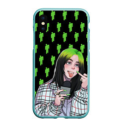 Чехол iPhone XS Max матовый Billie Eilish, цвет: 3D-мятный