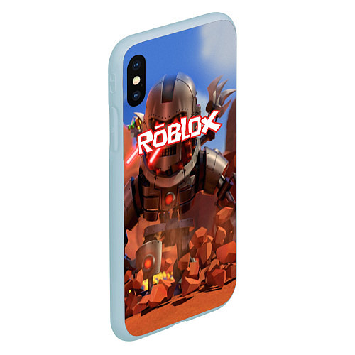 Чехол iPhone XS Max матовый ROBLOX / 3D-Голубой – фото 2