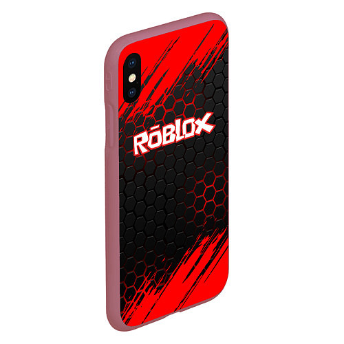 Чехол iPhone XS Max матовый ROBLOX / 3D-Малиновый – фото 2