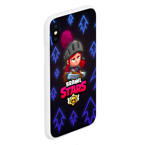 Чехол iPhone XS Max матовый Brawl Stars Shadow Knight Jassie / 3D-Белый – фото 2