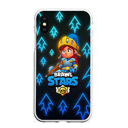 Чехол iPhone XS Max матовый Brawl Stars Dragon Knight Jessie, цвет: 3D-белый