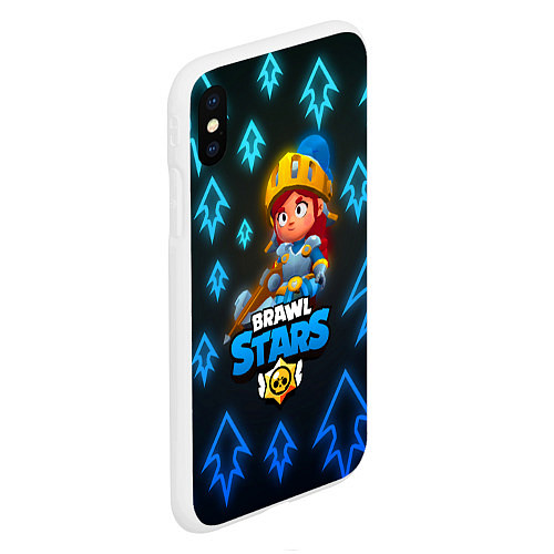 Чехол iPhone XS Max матовый Brawl Stars Dragon Knight Jessie / 3D-Белый – фото 2