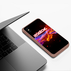 Чехол iPhone XS Max матовый ROBLOX, цвет: 3D-коричневый — фото 2