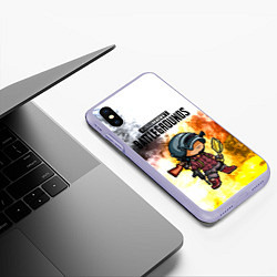 Чехол iPhone XS Max матовый PUBG, цвет: 3D-светло-сиреневый — фото 2