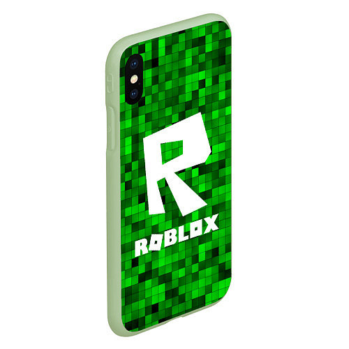 Чехол iPhone XS Max матовый Roblox / 3D-Салатовый – фото 2