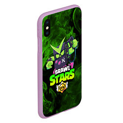 Чехол iPhone XS Max матовый BRAWL STARS VIRUS 8-BIT, цвет: 3D-сиреневый — фото 2