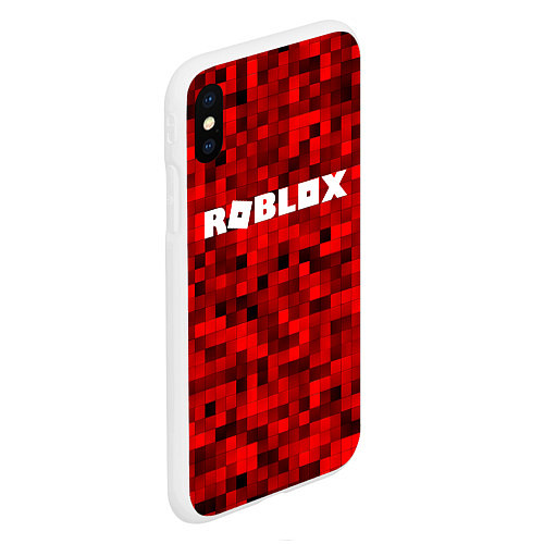 Чехол iPhone XS Max матовый Roblox / 3D-Белый – фото 2
