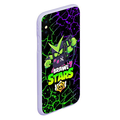 Чехол iPhone XS Max матовый BRAWL STARS VIRUS 8-BIT / 3D-Светло-сиреневый – фото 2
