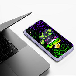 Чехол iPhone XS Max матовый BRAWL STARS VIRUS 8-BIT, цвет: 3D-светло-сиреневый — фото 2