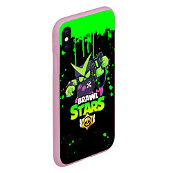 Чехол iPhone XS Max матовый BRAWL STARS VIRUS 8-BIT, цвет: 3D-розовый — фото 2