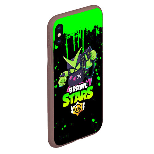 Чехол iPhone XS Max матовый BRAWL STARS VIRUS 8-BIT / 3D-Коричневый – фото 2