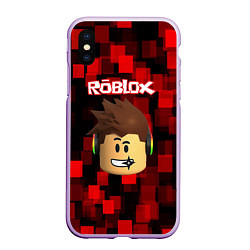 Чехол iPhone XS Max матовый ROBLOX, цвет: 3D-сиреневый