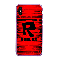 Чехол iPhone XS Max матовый Roblox, цвет: 3D-фиолетовый