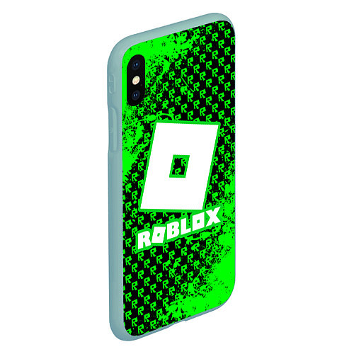 Чехол iPhone XS Max матовый Roblox / 3D-Мятный – фото 2