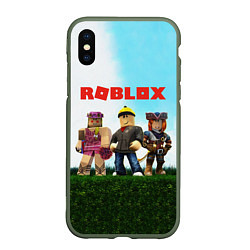 Чехол iPhone XS Max матовый ROBLOX, цвет: 3D-темно-зеленый