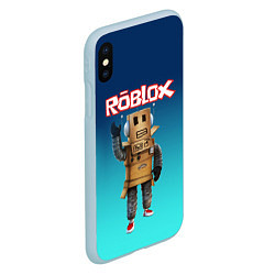 Чехол iPhone XS Max матовый ROBLOX, цвет: 3D-голубой — фото 2