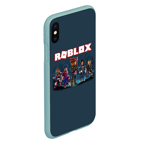 Чехол iPhone XS Max матовый ROBLOX / 3D-Мятный – фото 2