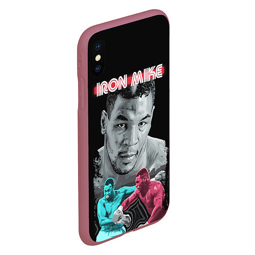 Чехол iPhone XS Max матовый Iron Mike / 3D-Малиновый – фото 2